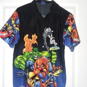 Marvel Comics Collared Shirt- M